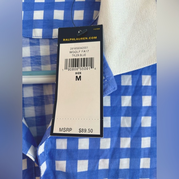 NWT- Ralph Lauren Polo Golf - Periwinkle & White Sleeveless Polo Size: Medium - Picture 3 of 5